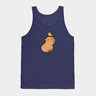 Capybara with a bird Tank Top